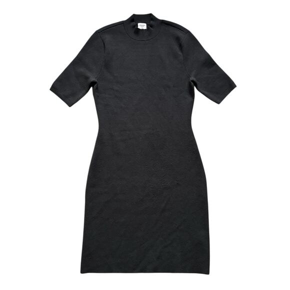 Abercrombie & Fitch Short Sleeve Sweater Dress Black Knee Length Minimalist - Picture 1 of 7